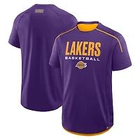 T-shirt d'entraînement de passe entrante violet Fanatics pour hommes des Los Angeles Lakers