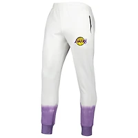 Pantalon de jogging FISLL Oatmeal Los Angeles Lakers Double Dribble Tie-Dye Fleece pour homme