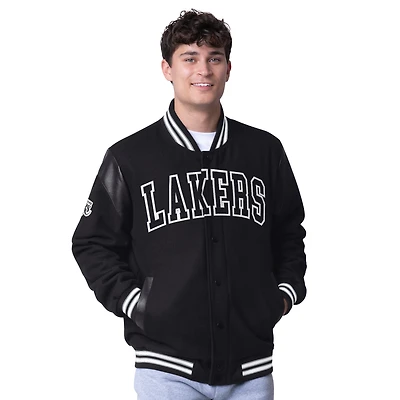 Veste universitaire à boutons-pression G-III Sports by Carl Banks pour homme Los Angeles Lakers Clutch Hitter noire