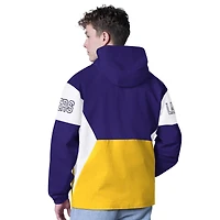 Sweat à capuche demi-zippé violet/doré G-III Sports by Carl Banks pour homme des Los Angeles Lakers