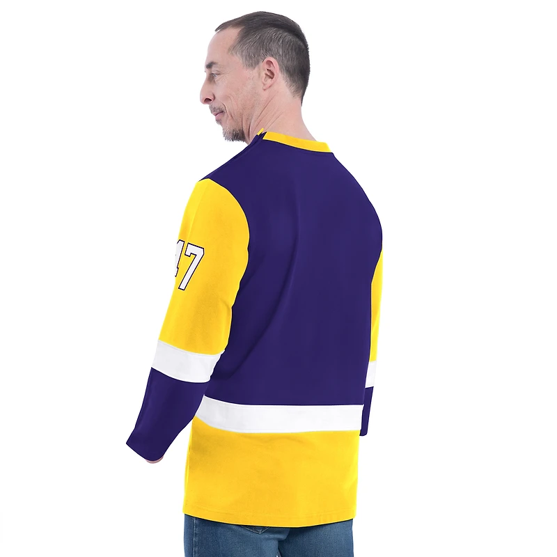 Men's G-III Sports by Carl Banks Purple Los Angeles Lakers Adaptive Rugby Long Sleeve Top