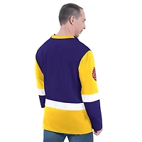 Haut de rugby à manches longues adaptatif violet G-III Sports by Carl Banks pour homme des Los Angeles Lakers