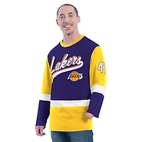 Haut de rugby à manches longues adaptatif violet G-III Sports by Carl Banks pour homme des Los Angeles Lakers
