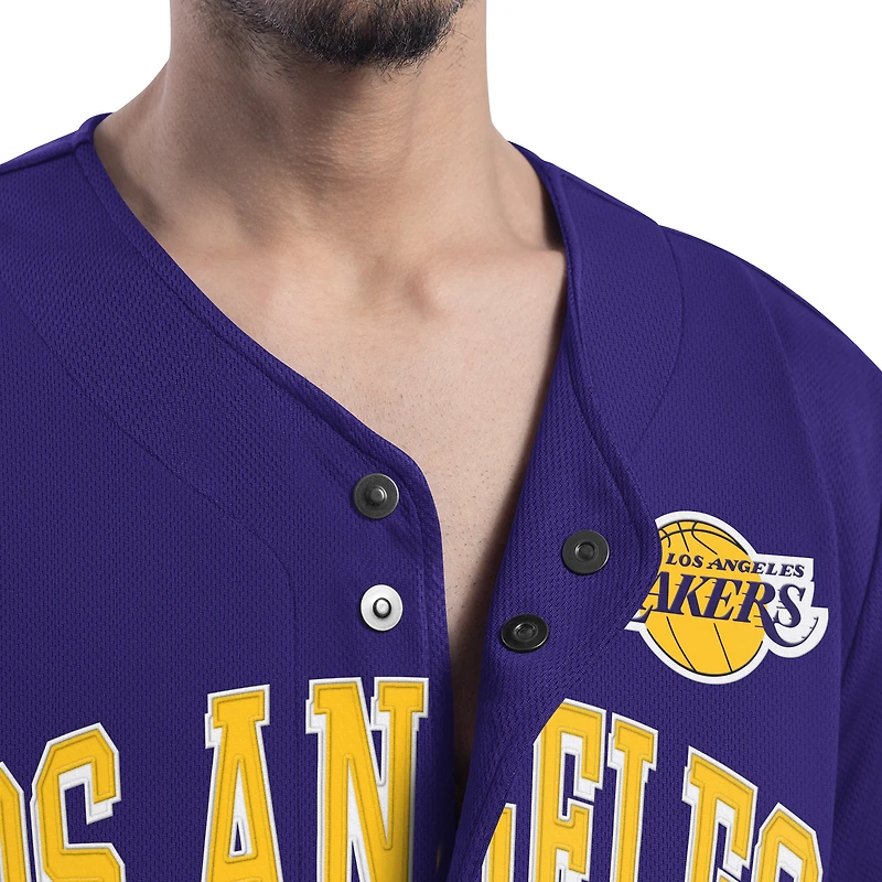 Maillot de baseball tendance G-III Sports by Carl Banks pour homme des Los Angeles Lakers, violet, adaptatif, Star Player