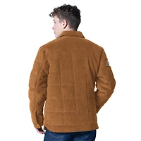 Men's G-III Sports by Carl Banks Tan Los Angeles Lakers Triumph Corduroy Chainstitch Quilted Full-Snap Jacket