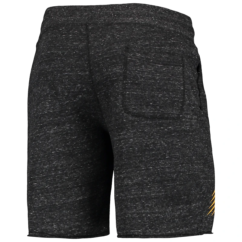 Men's Homage Charcoal Los Angeles Lakers Primary Logo Tri-Blend Sweat Shorts
