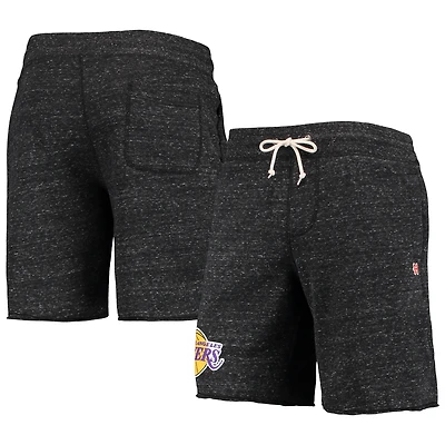 Men's Homage Charcoal Los Angeles Lakers Primary Logo Tri-Blend Sweat Shorts
