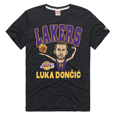 Men's Homage Luka Dončić Charcoal Los Angeles Lakers Player Graphic Tri-Blend T-Shirt