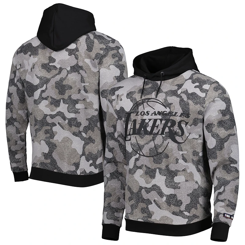 Men's Hugo Boss x NBA Black Los Angeles Lakers Camo Pullover Hoodie