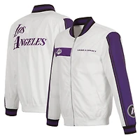 Men's JH Design White Los Angeles Lakers 2022/23 City Edition Full-Zip Nylon Bomber Jacket