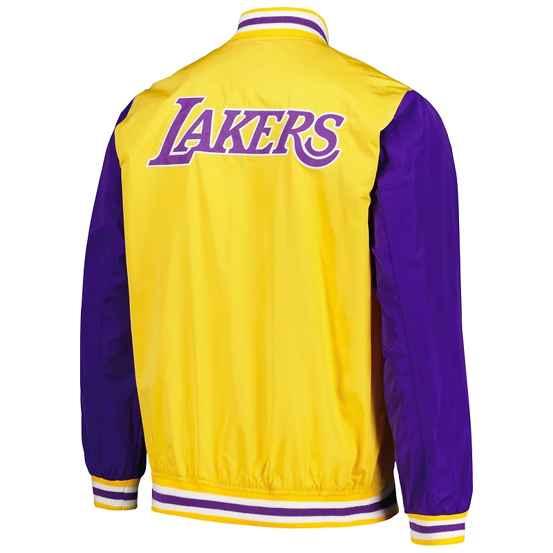Men's JH Design Yellow Los Angeles Lakers Full-Zip Bomber Jacket