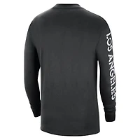 Men's Jordan Brand Black Los Angeles Lakers Courtside Max 90 Vintage Wash Statement Edition Long Sleeve T-Shirt