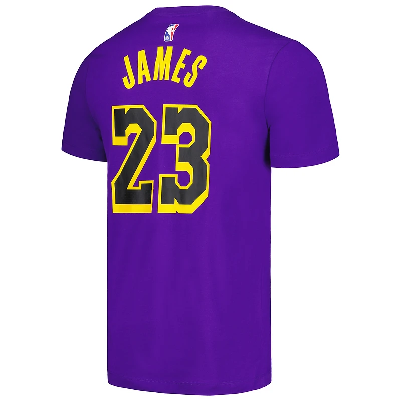 T-shirt violet avec nom et numéro Jordan Brand LeBron James pour homme des Los Angeles Lakers 2022/23 Statement Edition