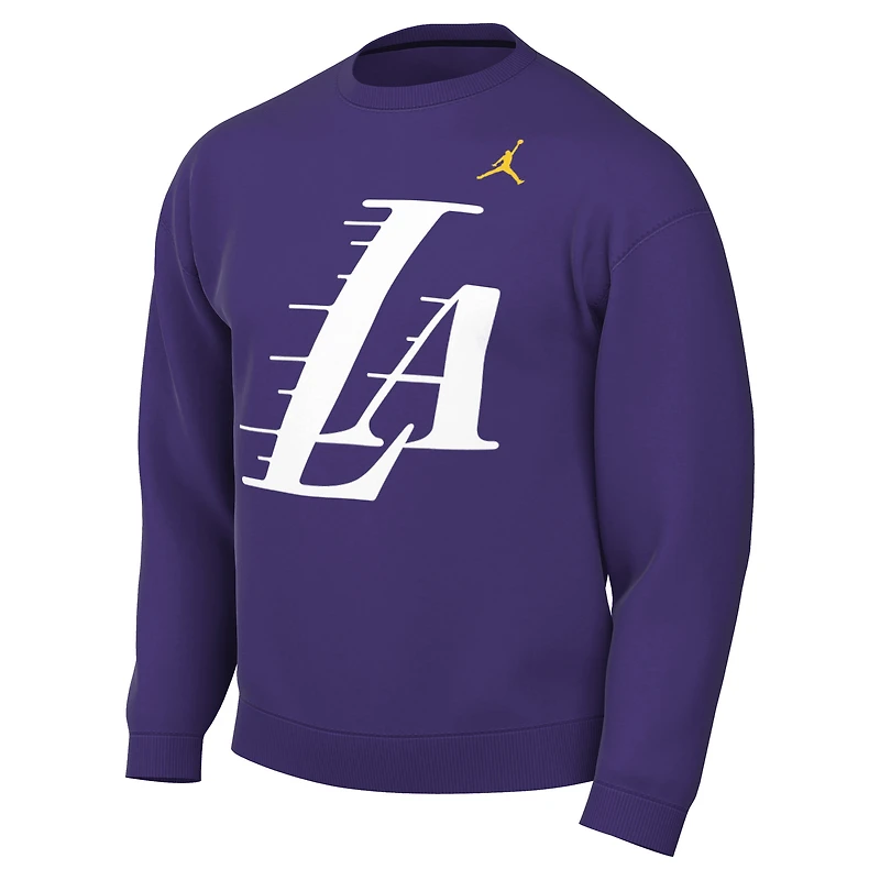 Sweat-shirt Jordan Brand violet pour homme Los Angeles Lakers Statement Edition