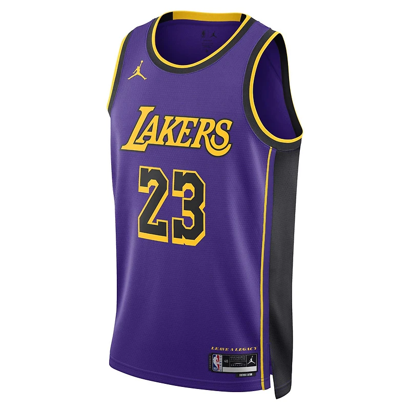 Maillot Jordan Brand violet Los Angeles Lakers Swingman Replica pour homme - Édition Statement