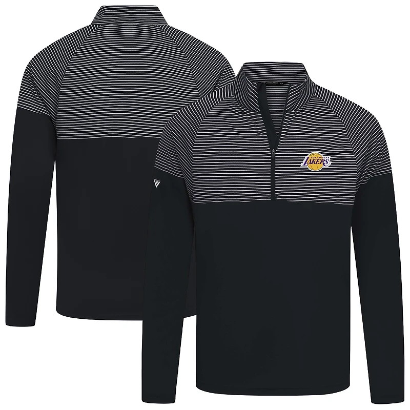 Haut à glissière quart de tour noir rayures classiques des Los Angeles Lakers pour homme Levelwear