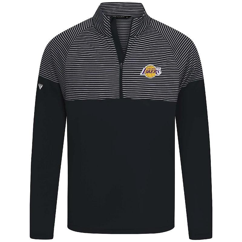Haut à glissière quart de tour noir rayures classiques des Los Angeles Lakers pour homme Levelwear