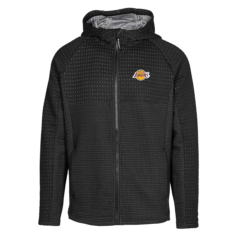 Men's Levelwear Black Los Angeles Lakers Durham Insignia Core Full-Zip Hoodie