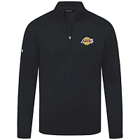 Men's Levelwear Black Los Angeles Lakers Heron Quarter-Zip Top
