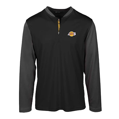 Men's Levelwear Black Los Angeles Lakers Spector Insignia Core Quarter-Zip Pullover Top