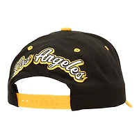 Casquette ajustable Mitchell & Ness Los Angeles Lakers 2 tons avec inscription au dos Pro Crown pour homme, noir/or