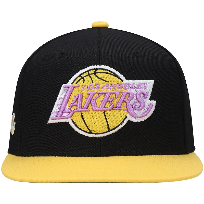 Men's Mitchell & Ness Black/Gold Los Angeles Lakers Hardwood Classics Snapback Hat