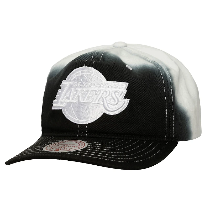 Casquette ajustable Mitchell & Ness Pro Crown noire/blanche des Los Angeles Lakers pour homme