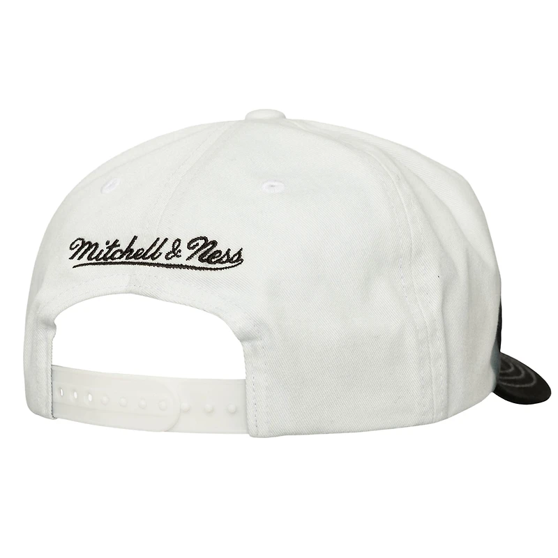 Men's Mitchell & Ness Black/White Los Angeles Lakers Dip Dye Pro Crown Adjustable Hat