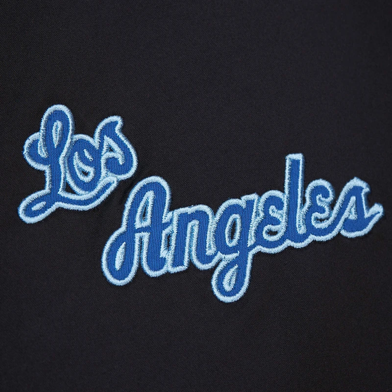 Men's Mitchell & Ness Black Los Angeles Lakers Blackout Collection Vintage Full-Snap Satin Jacket
