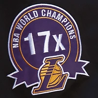 Men's Mitchell & Ness Black Los Angeles Lakers Blackout Collection Vintage Full-Snap Satin Jacket