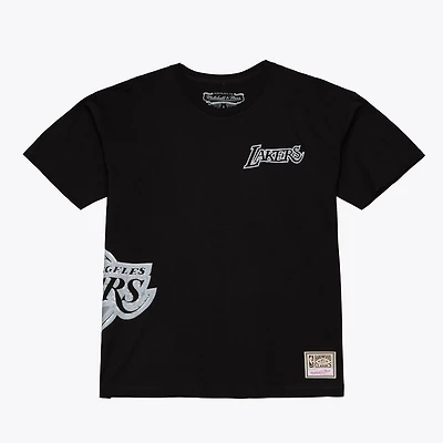 T-shirt Mitchell & Ness noir Los Angeles Lakers Chrome Heritage pour homme