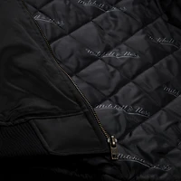 Men's Mitchell & Ness Black Los Angeles Lakers Chrome Satin Bomber Full-Zip Jacket