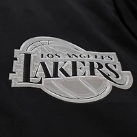Men's Mitchell & Ness Black Los Angeles Lakers Chrome Satin Bomber Full-Zip Jacket