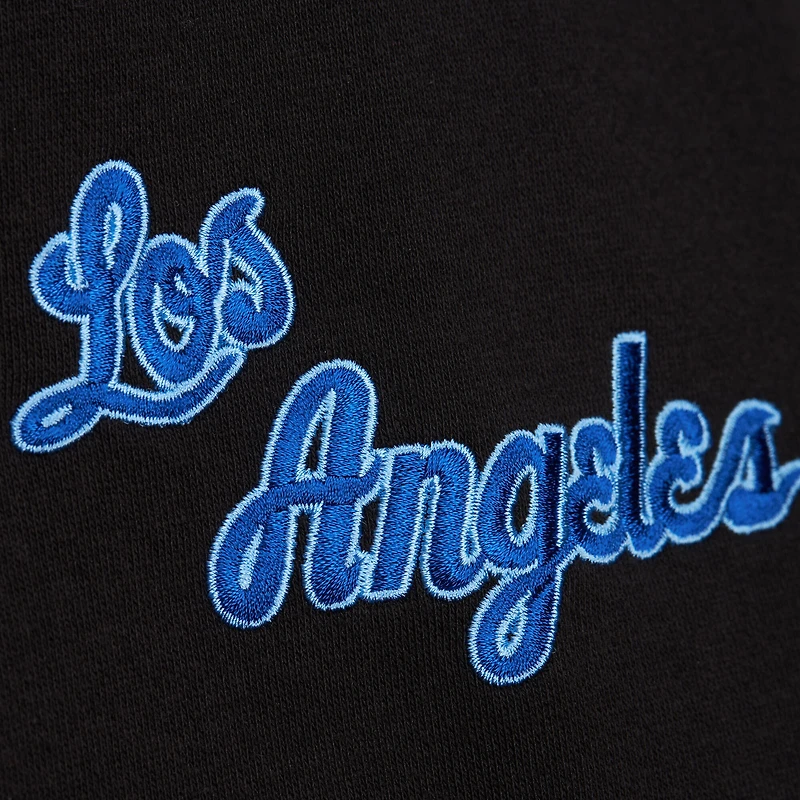 Men's Mitchell & Ness Black Los Angeles Lakers Hardwood Classics Blackout Collection Pullover Hoodie