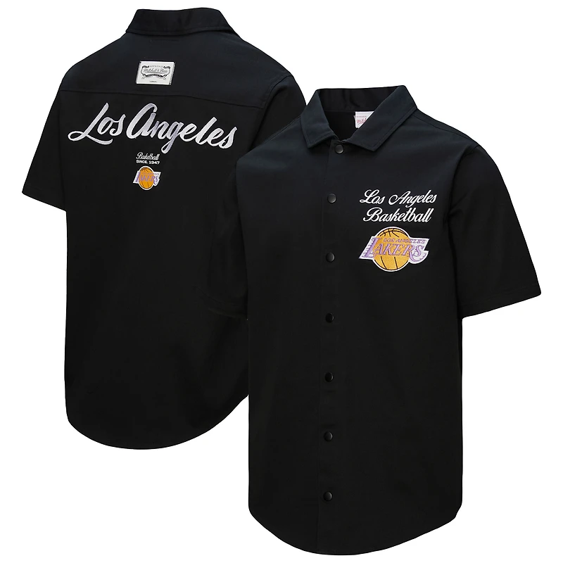 Chemise Mitchell & Ness noire pour homme des Los Angeles Lakers Hardwood Classics Camp