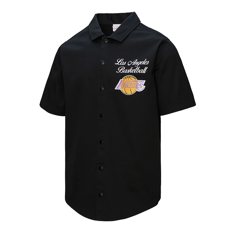 Chemise Mitchell & Ness noire pour homme des Los Angeles Lakers Hardwood Classics Camp