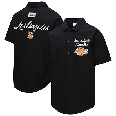 Chemise Mitchell & Ness noire pour homme des Los Angeles Lakers Hardwood Classics Camp