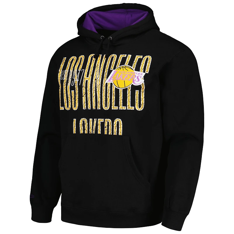 Sweat à capuche noir Mitchell & Ness Los Angeles Lakers Hardwood Classics OG 2.0 pour hommes