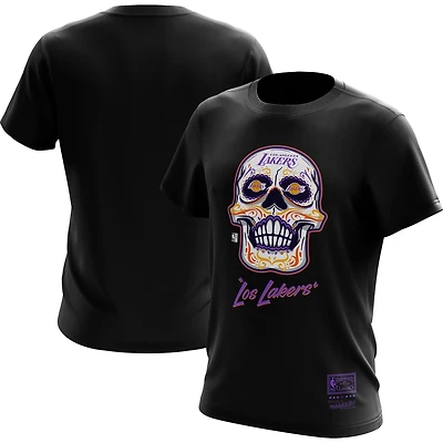 Men's Mitchell & Ness Black Los Angeles Lakers Hardwood Classics Sugar Skull - T-Shirt