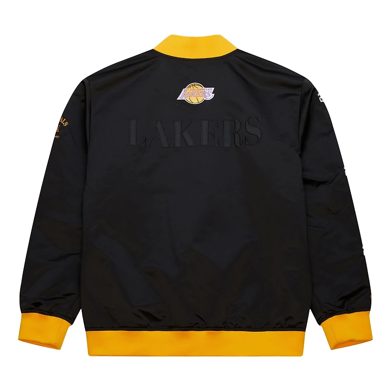 Men's Mitchell & Ness Black Los Angeles Lakers Hardwood Classics Team OG 3.0 Lightweight Satin Full-Snap Jacket