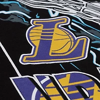 Men's Mitchell & Ness  Black Los Angeles Lakers Lightning Swish T-Shirt