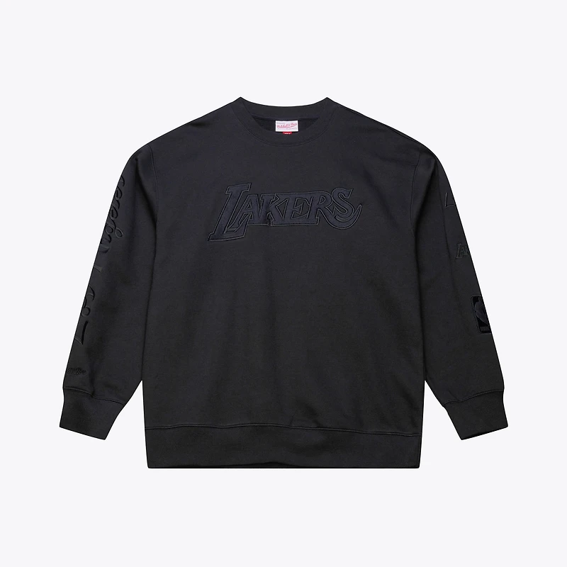 Men's Mitchell & Ness Black Los Angeles Lakers Phantom Fleece Sweatshirt