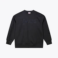 Men's Mitchell & Ness Black Los Angeles Lakers Phantom Fleece Sweatshirt