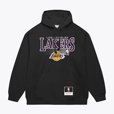 Men's Mitchell & Ness Black Los Angeles Lakers Team Name Stack Logo Hoodie