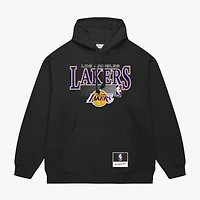 Men's Mitchell & Ness Black Los Angeles Lakers Team Name Stack Logo Hoodie