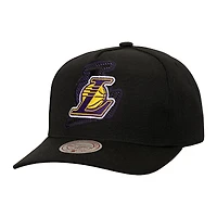 Men's Mitchell & Ness  Black Los Angeles Lakers Tilted Pro Pinch Adjustable Hat