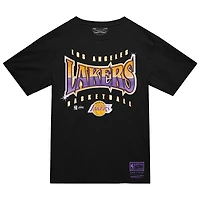 T-shirt noir Mitchell & Ness pour homme, collection mondiale des Los Angeles Lakers, motif phosphorescent