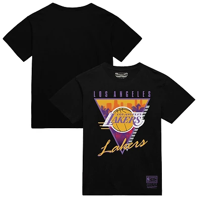 Men's Mitchell & Ness  Black Los Angeles Lakers Worldwide Collection Tri-Logo T-Shirt