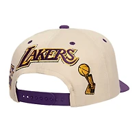 Casquette Snapback définie pour hommes Mitchell & Ness crème/violet Los Angeles Lakers 17x NBA Champions Soul Legacy