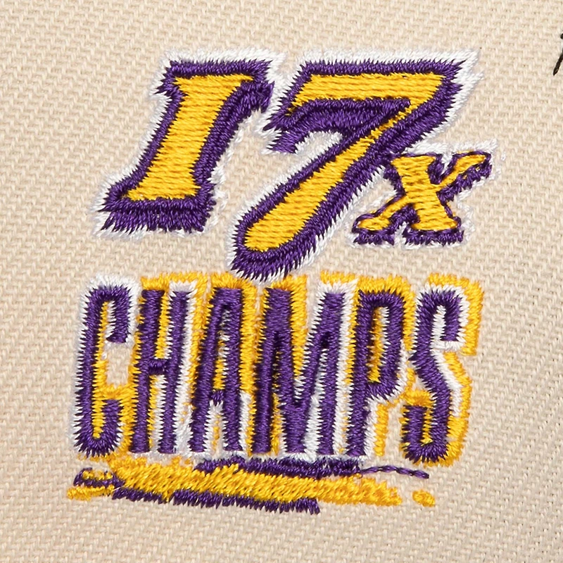 Casquette Snapback définie pour hommes Mitchell & Ness crème/violet Los Angeles Lakers 17x NBA Champions Soul Legacy
